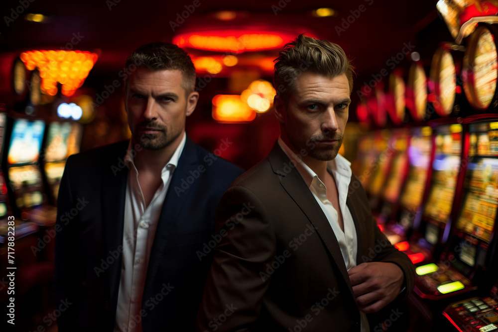 Concept of casino games poker slots free spins chips cards dice players las vegas Generative AI picture Concept of casino games poker slots free spins chips cards dice players las vegas Generative AI picture