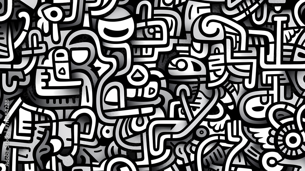 Abstract seamless doodle background, artistic backdrop