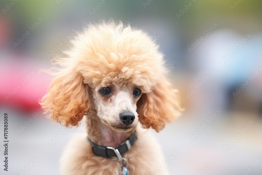 young poodle looking curious with head tilt young poodle looking curious with head tilt