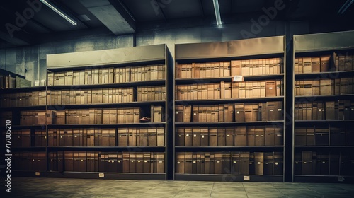 The shelves groan under the weight of history, as this archival warehouse guards our collective heritage photo