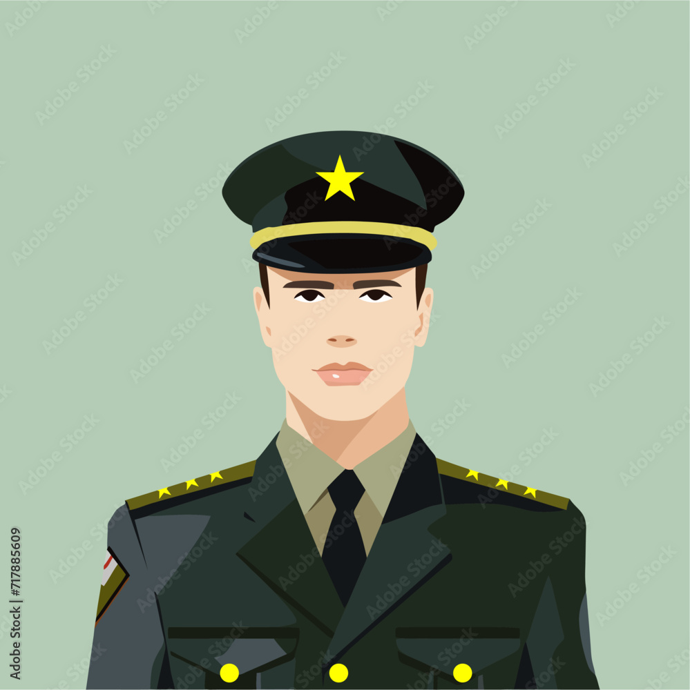 vector flat military officer vector flat military officer