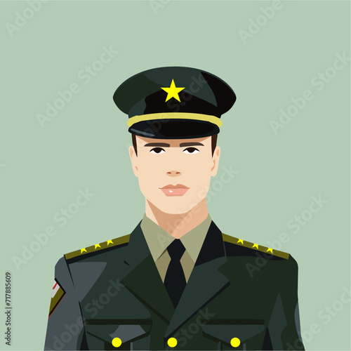 vector flat military officer