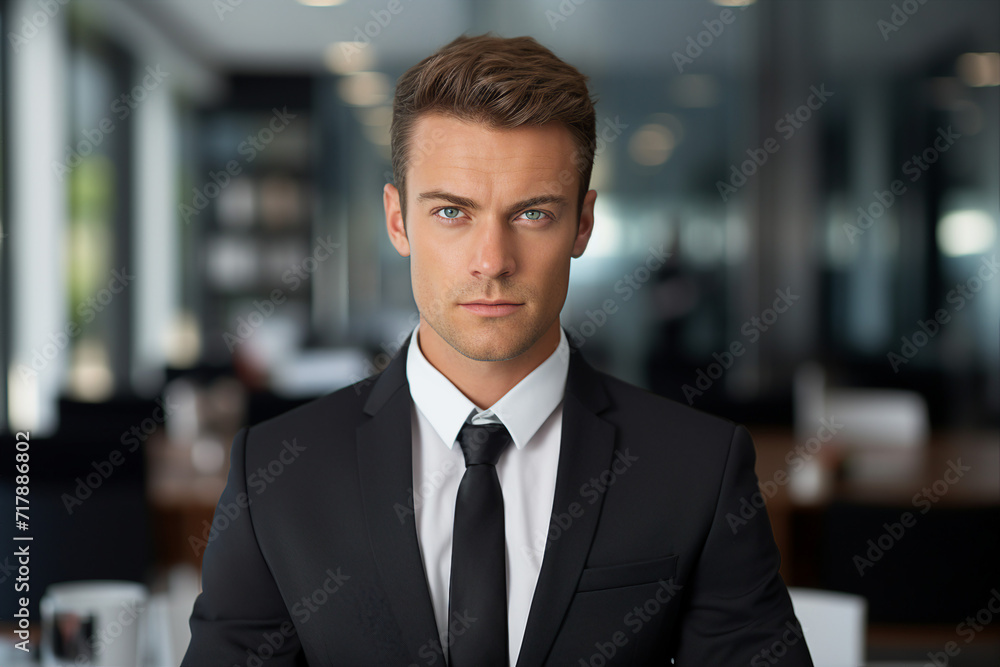 AI generated photo of successful business person leader isolated on office background