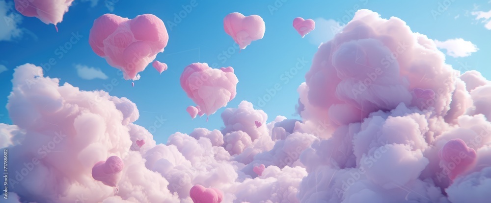 A dreamy Valentine's Day scene with a soft pink pedestal surrounded by lush pink roses under sky painted with gentle clouds. The roses, ready for a product showcase. Ai generated A dreamy Valentine's Day scene with a soft pink pedestal surrounded by lush pink roses under sky painted with gentle clouds. The roses, ready for a product showcase. Ai generated