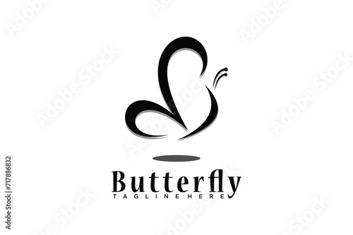 Fototapeta Naklejka Na Ścianę i Meble -  butterfly beauty logo design unique concept premium vector