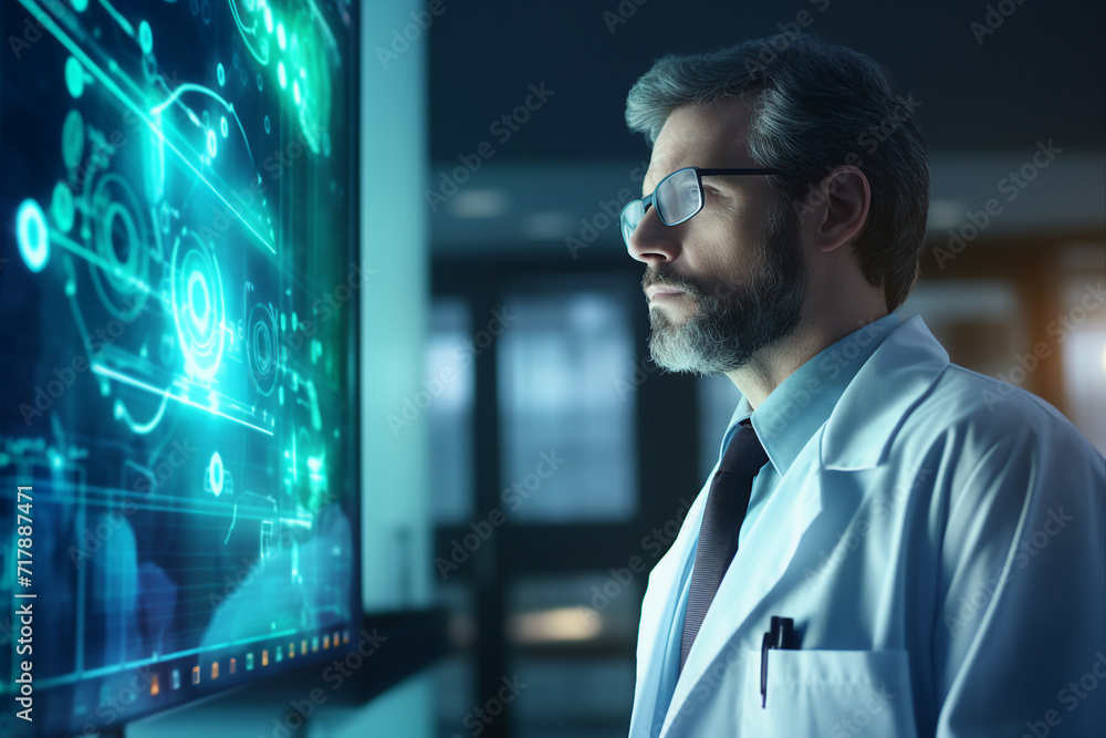 Experienced doctor in operation room analyzing x ray diagnosis surgeon radiologist Generative AI Experienced doctor in operation room analyzing x ray diagnosis surgeon radiologist Generative AI