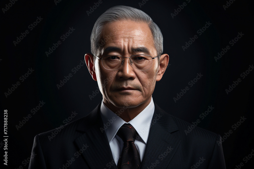 Portrait photo of a confident serious senior man strict angry boss made with generative AI Portrait photo of a confident serious senior man strict angry boss made with generative AI