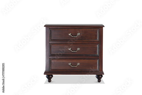 vintage Bedside table  Wooden furniture for bedroom web site design or advertisement. Isolated vector icon on White background