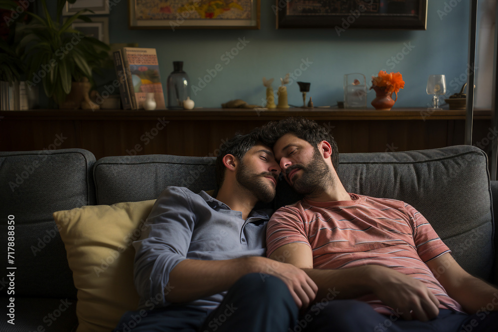 Picture made with generative AI of a gay couple's relationship Picture made with generative AI of a gay couple's relationship