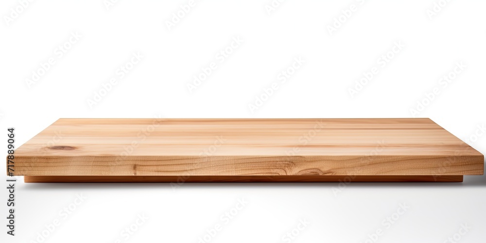 Wooden table or counter for product display on white background with clipping path.