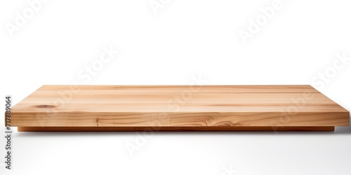 Wooden table or counter for product display on white background with clipping path.