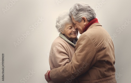 Tender moments of elder couple. happy old couple and white background. husband and wife in love. © Sabina Gahramanova