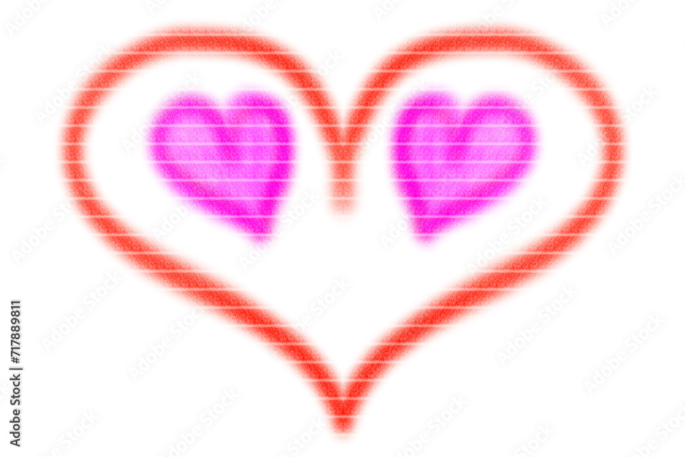 Hand drawn red heart shaped lines There are 2 small pink hearts inside, like eyes, giving a fun feeling. Hand drawn red heart shaped lines There are 2 small pink hearts inside, like eyes, giving a fun feeling.
