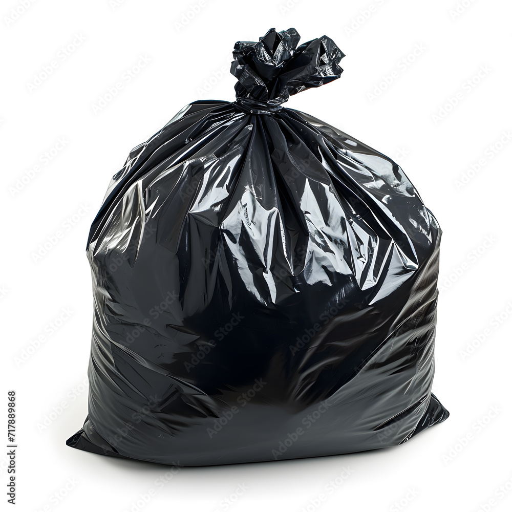 Black garbage bag isolated on white Black garbage bag isolated on white