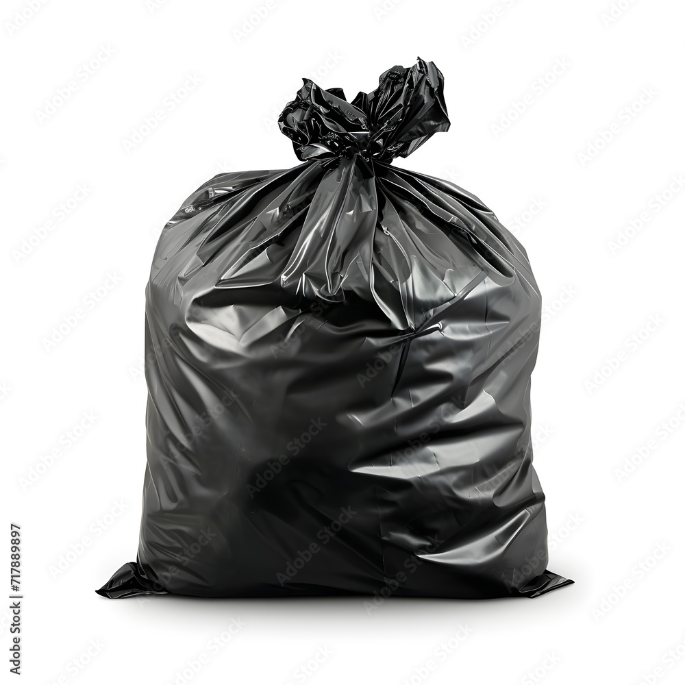 Black garbage bag isolated on white Black garbage bag isolated on white