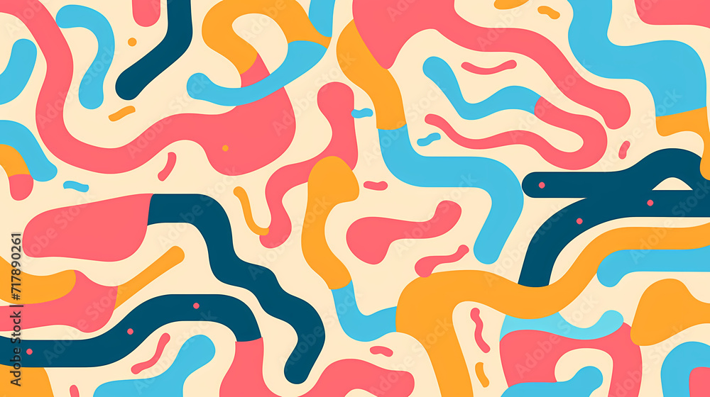 Funny doodle seamless pattern, artistic background Funny doodle seamless pattern, artistic background