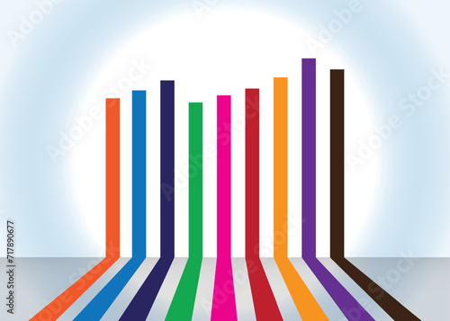 Colorful arrows up infographic vector illustration.