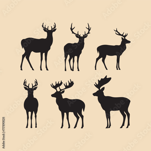 deer silhouette set