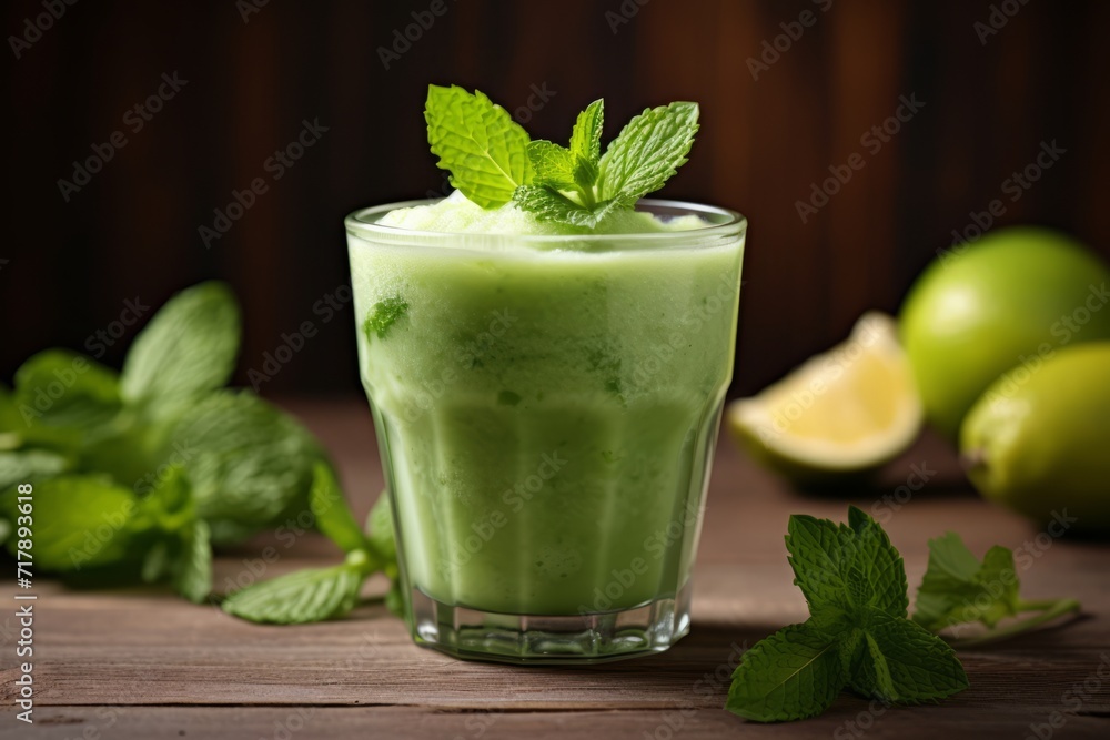 Experience Tropical Bliss with a Glass of Guanabana Smoothie Under the Warm Morning Sunlight Experience Tropical Bliss with a Glass of Guanabana Smoothie Under the Warm Morning Sunlight