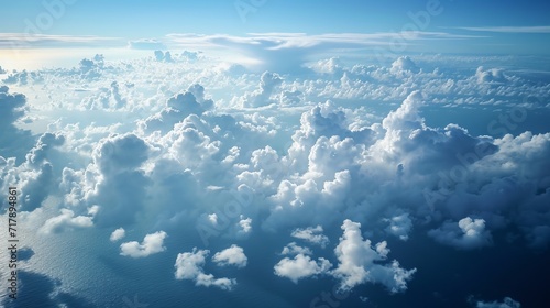 clouds above an ocean, mid day, from above