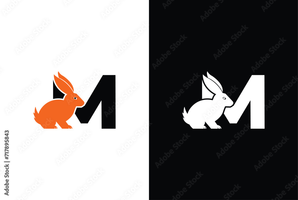 Initial letter M Rabbit logo design. Letter M Rabbit Logo Design Vector ...