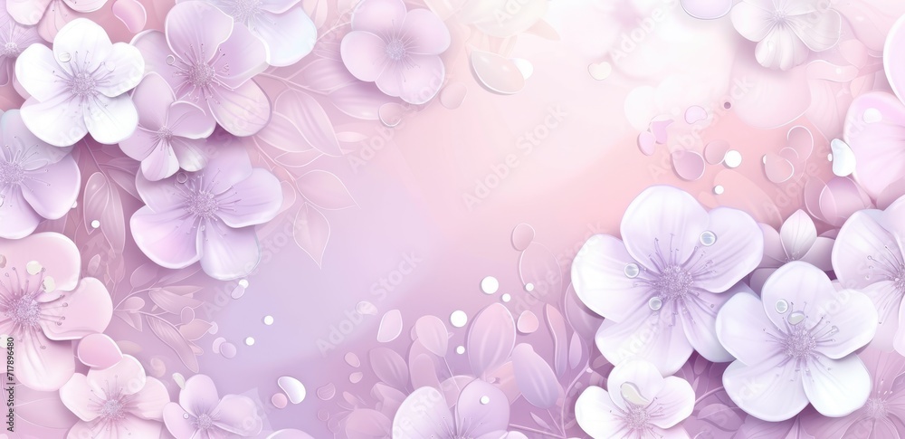 Valentine's day A delicate arrangement of pink and white spring flowers borders the left edge of a soft pink background, providing a fresh and serene space for messages. Ai generate Valentine's day A delicate arrangement of pink and white spring flowers borders the left edge of a soft pink background, providing a fresh and serene space for messages. Ai generate