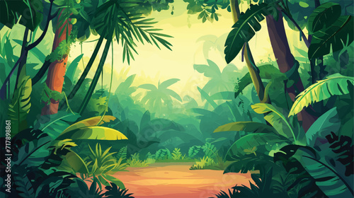 Background illustration with jungle