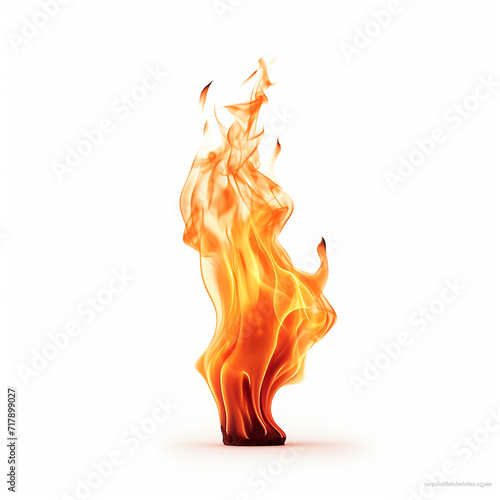 Little flame isolated on a white background