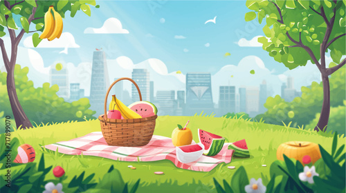 Background of a picnic illustration vector