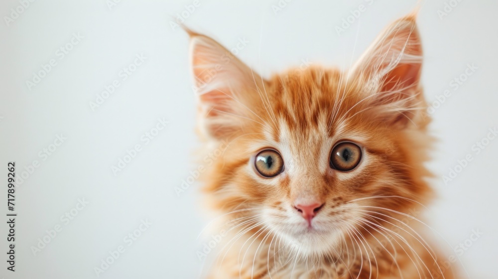 Charming Ginger Kitten with Wide-Eyed Wonder Charming Ginger Kitten with Wide-Eyed Wonder