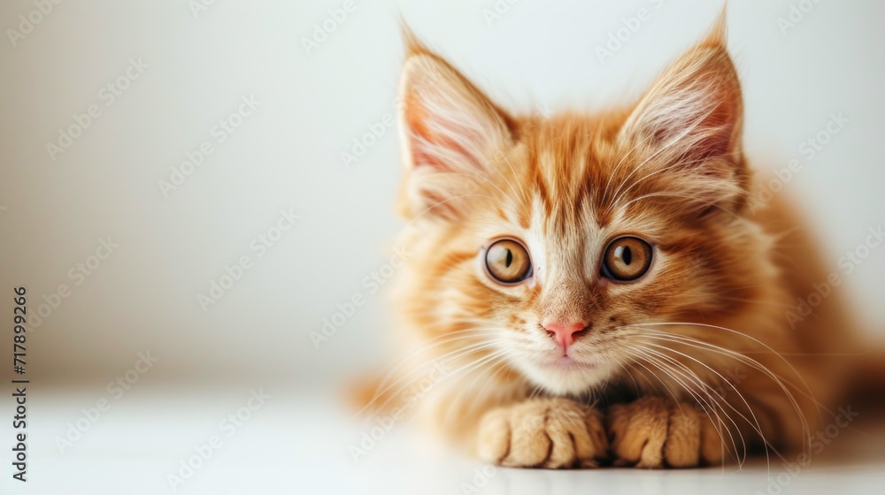 Charming Ginger Kitten with Wide-Eyed Wonder