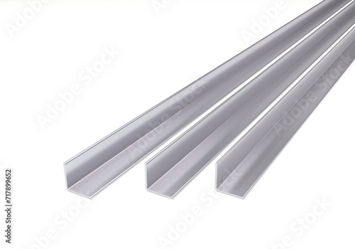 Angle steel. metal steel product. Steel galvanized and stainless. 3D rendering.