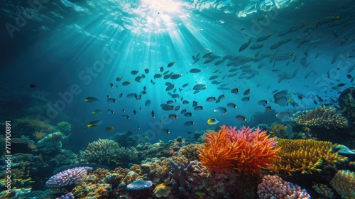 Underwater Paradise  Vibrant Coral Reef with Tropical Fish