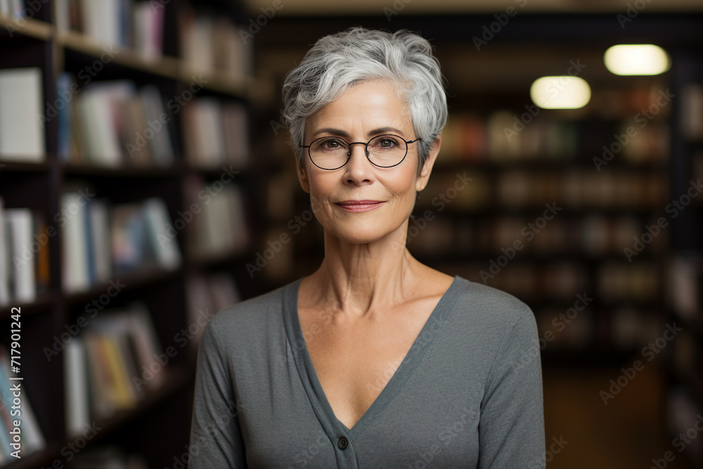 Generative AI technology conceptual picture World Book Day people reading book in big large library Generative AI technology conceptual picture World Book Day people reading book in big large library