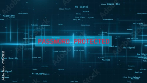 password protected concept with computer technology photo