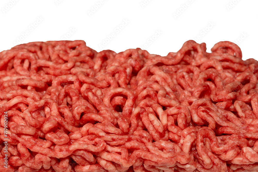 Raw minced beef close-up, top view. Raw minced beef close-up, top view.