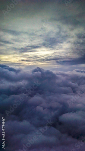 Window plane point of view cloudscape