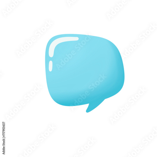 Cute Blue Watercolor Speech Bubble Illustration Text Box