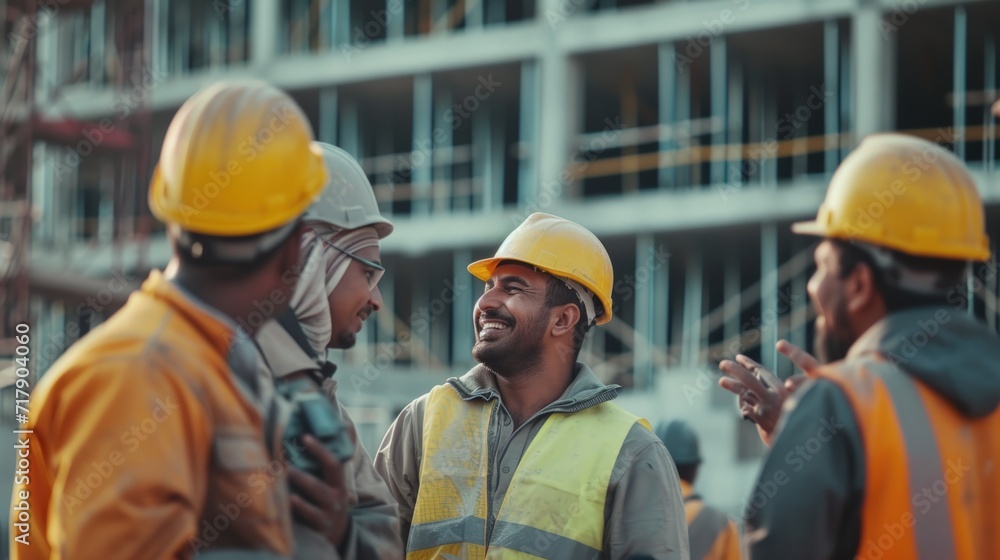 Worker, builder, molarist, plasterer performs his work wearing a helmet. Construction profession, work on the construction of buildings and structures. Worker, builder, molarist, plasterer performs his work wearing a helmet. Construction profession, work on the construction of buildings and structures.