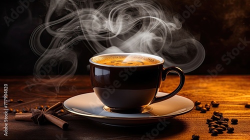 Delightful, aromatic coffee, rising steam, inviting, savor, comforting warmth, enticing aroma. Generated by AI.