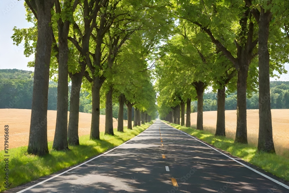 trees lined on either side