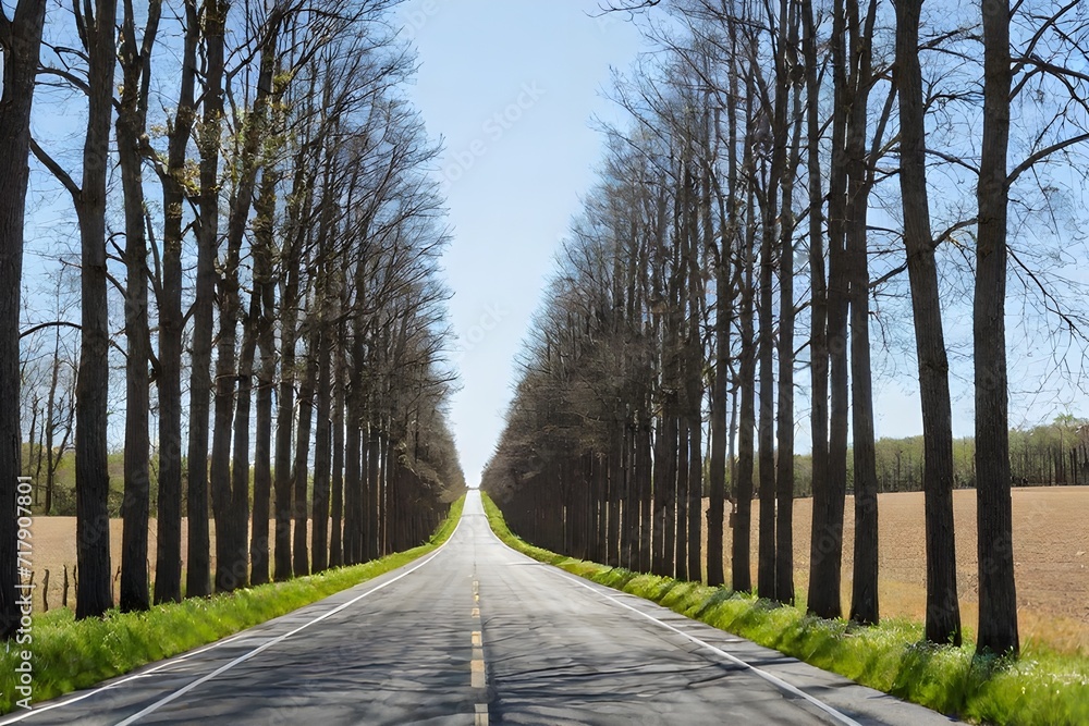 trees lined on either side