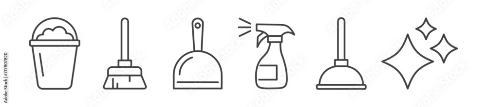 set of cleaning and housekeeping line icons with editable stroke
set of cleaning and housekeeping line icons with editable stroke