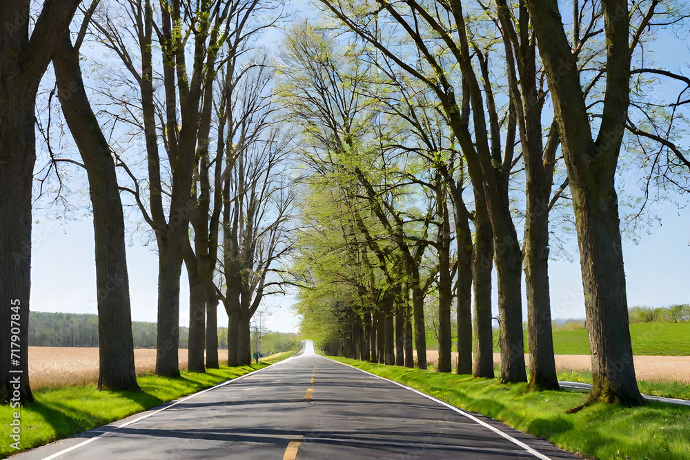 trees lined on either side