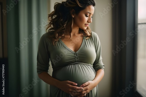 portrait of a pregnant woman.generative ai