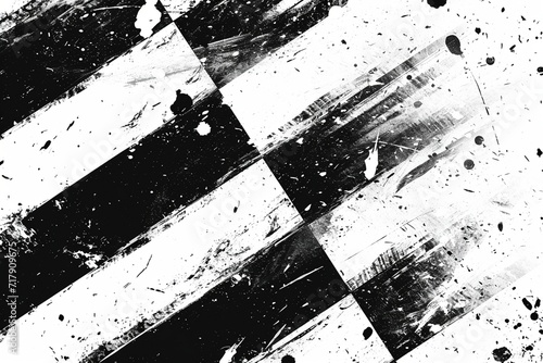 Trendy and edgy, this grunge black and white texture serves as an excellent choice for extreme sportswear, racing, cycling, football, and motocross enthusiasts, touch of vintage VHS video effects.