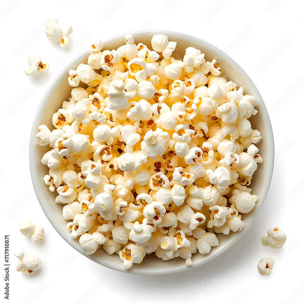 Popcorn isolated on white background