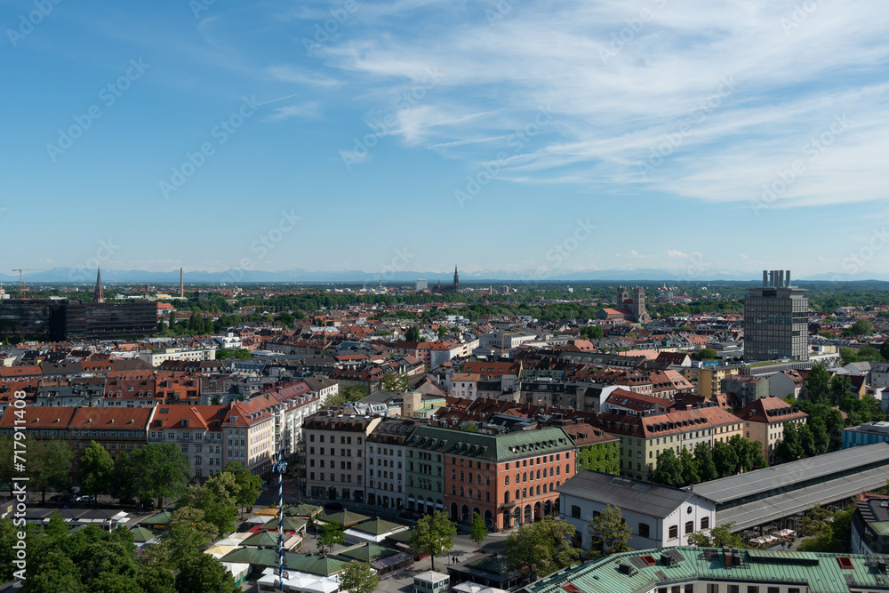 Stadt München, Blick über Viktualienmarkt