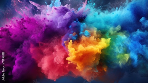 captivating powder color explosion in the air. high-definition visual art for creative projects background