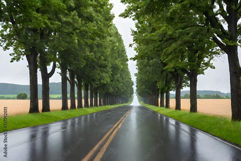 Obraz premium trees lined on either side